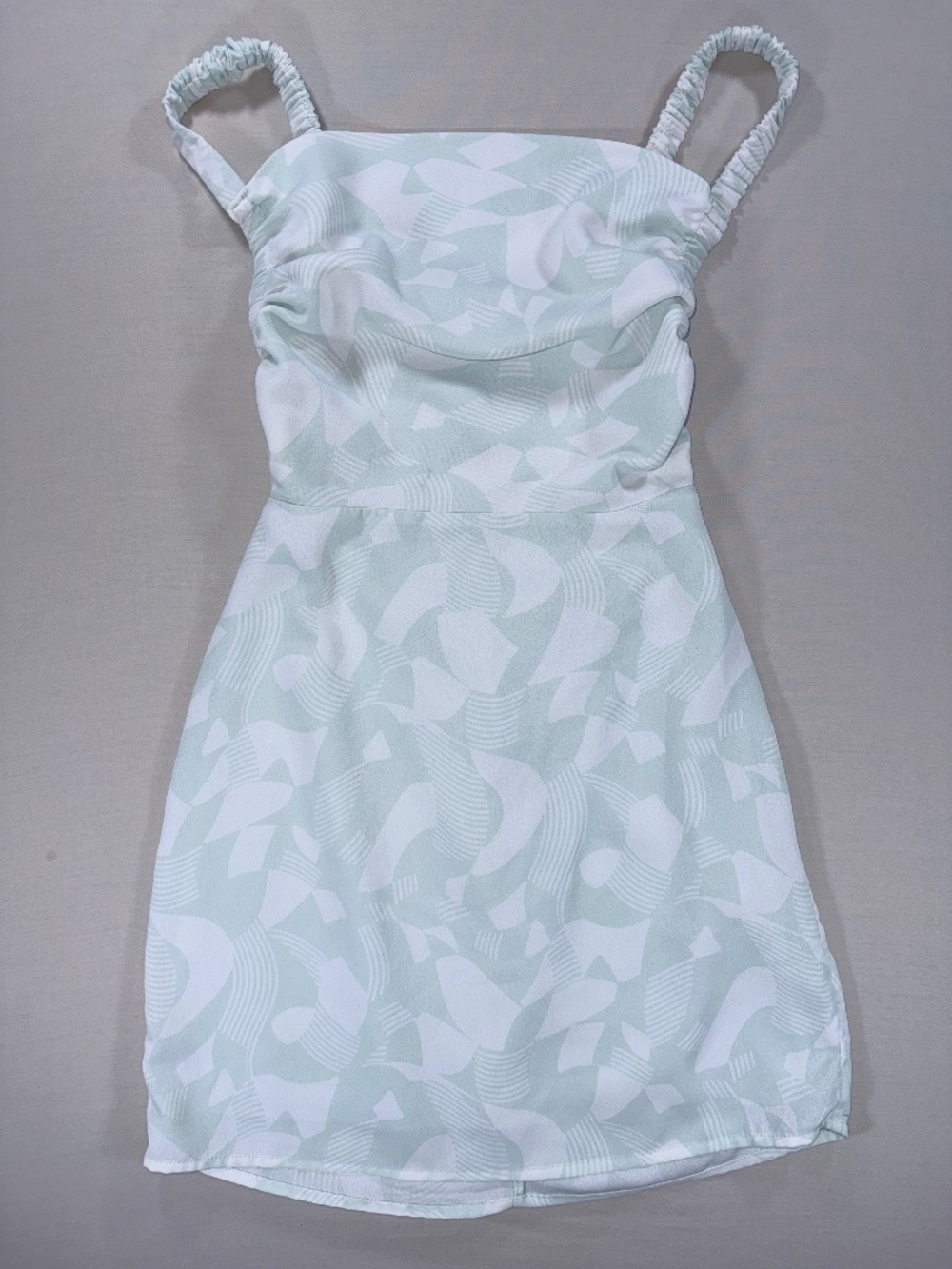 Forever 21 Mint Green Geo Print Open Back Mini Dress S